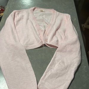 Bolero pink cotton sweater JCrew